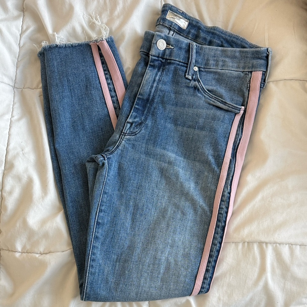 MOTHER Mid Rise ‘The Looker - Thunderstruck Racer’ Denim Jeans